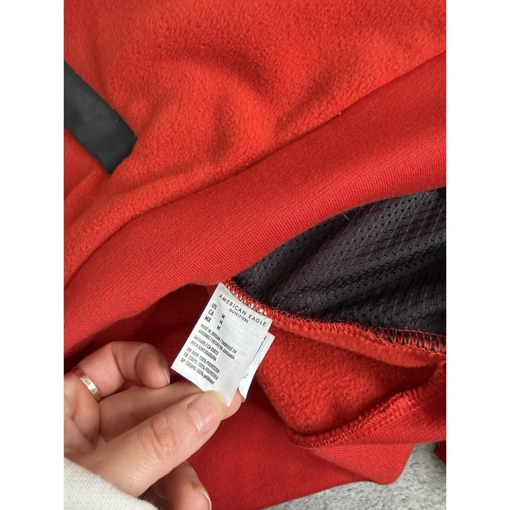 American Eagle Rag Fleece Hoodie Men's Size Medium Red NWT - Picture 4 of 9